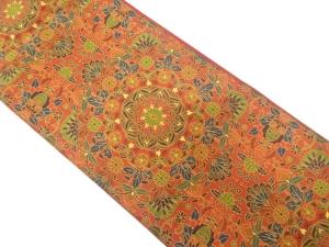 花模様織り出し　名古屋帯